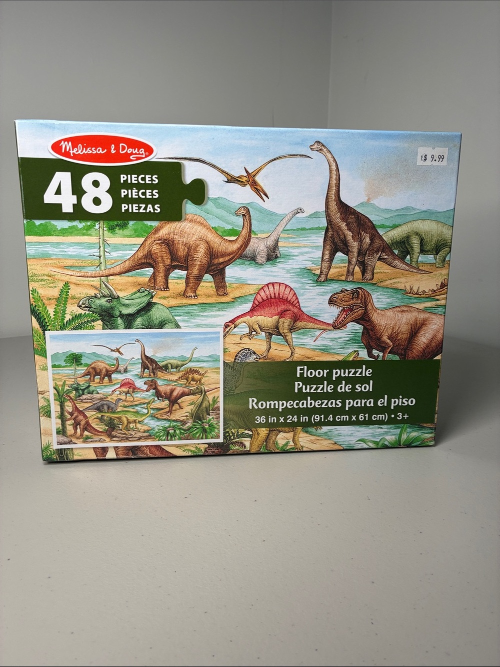 Melissa & Doug Dinosaur Floor Puzzle - Green, Blue, Brown